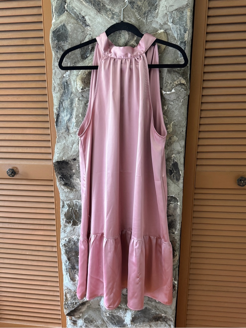 AKA Pink Sleeveless Satin Dress